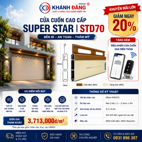Cửa Cuốn Khe Thoáng Nan Nhôm STD70