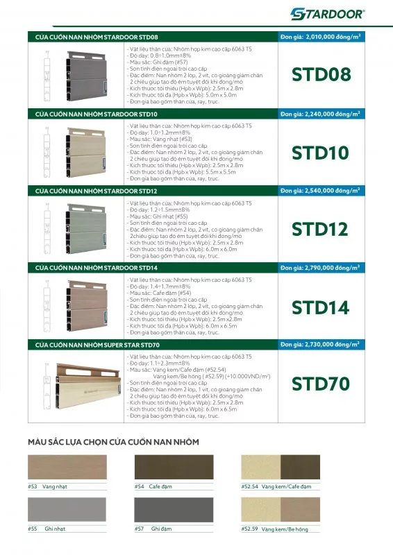 Báo giá cửa cuốn Stardoor Tại Lâm Đồng
