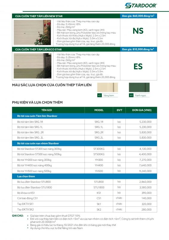 Báo giá cửa cuốn Stardoor Tại Lâm Đồng