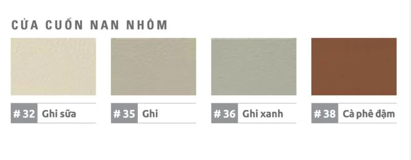 Màu Sắc Các dòng cửa cuốn Doortech năm 2022
