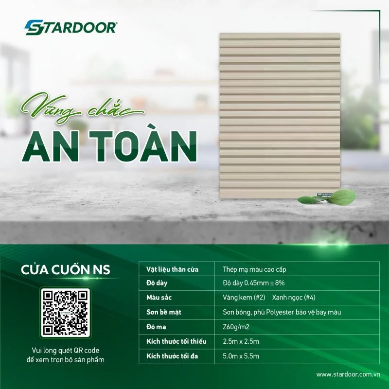Cửa cuốn tấm liền NS 