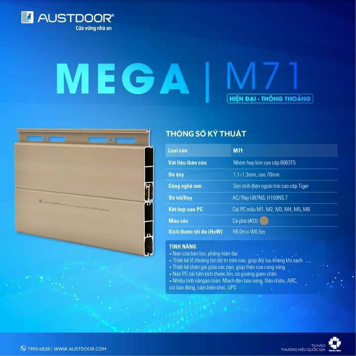 Cửa cuốn nan nhôm austdoor M71