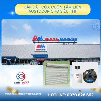 LẮP ĐẶT CỬA CUỐN TẤM LIỀN AUSTDOOR CHO SIÊU THỊ MEGA MARKET