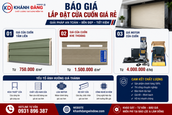 Báo Giá Lắp Đặt Cửa Cuốn Giá Rẻ