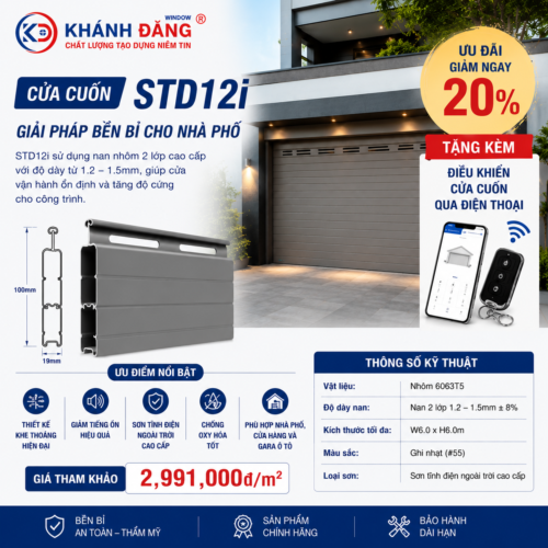 Cửa Cuốn Nhôm Khe Thoáng STD12i