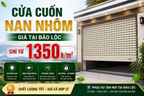 Cửa Cuốn Nan Nhôm Giá chỉ từ 1350k/m2