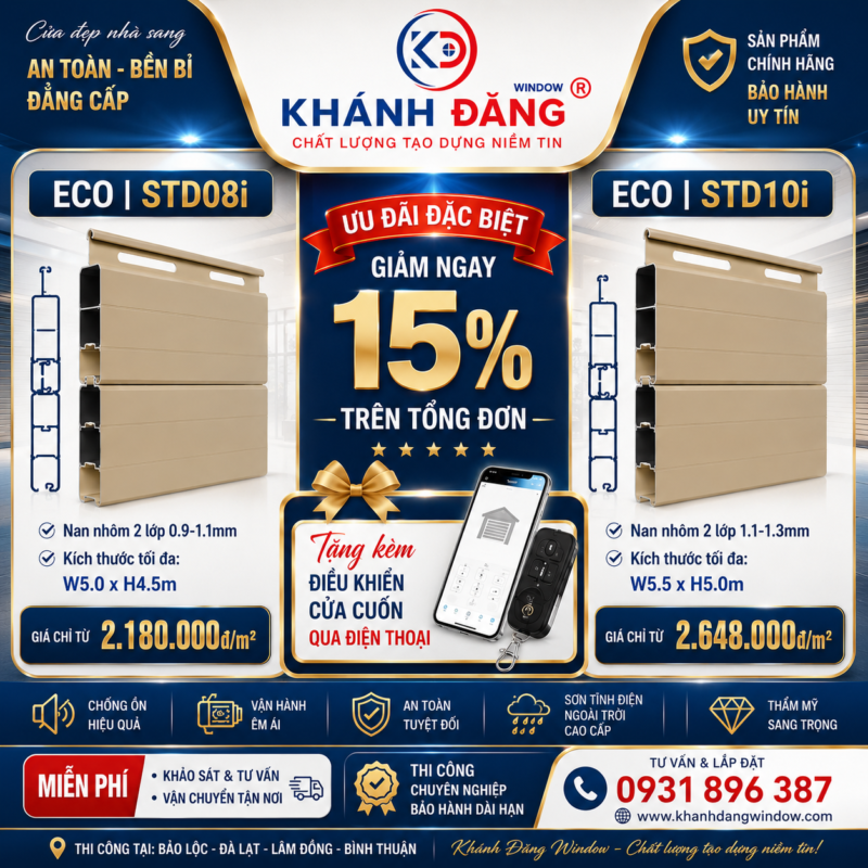 Cửa Cuốn Nhôm Khe Thoáng Tại Bảo Lộc