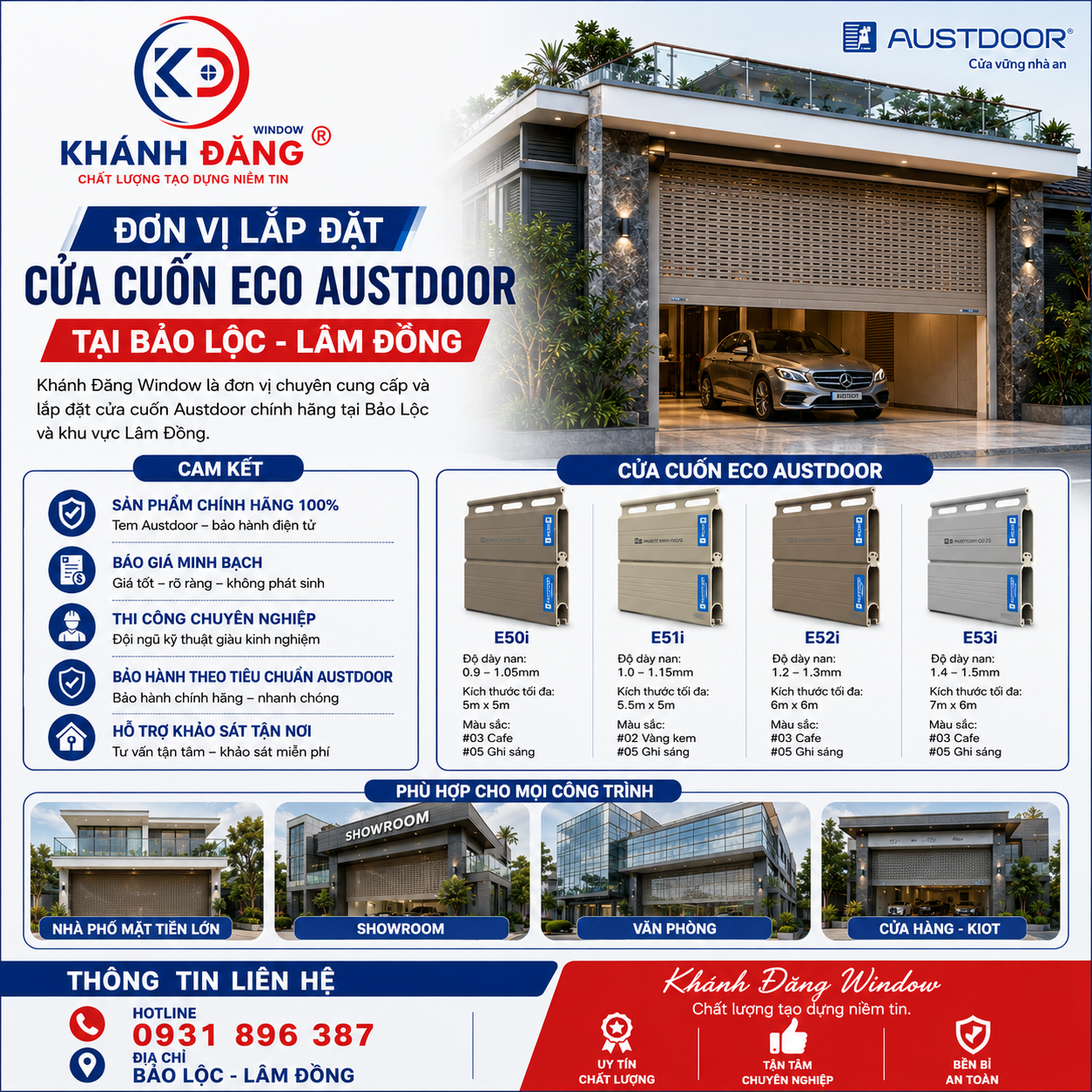 Đơn Vị Lắp Đặt Cửa Cuốn Eco Austdoor Tại Bảo Lộc