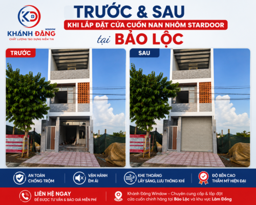 LẮP ĐẶT CỬA CUỐN NAN NHÔM STARDOOR TẠI BẢO LỘC
