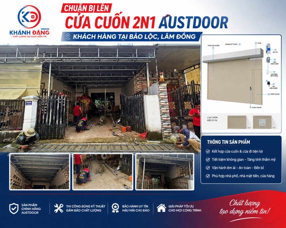 Lắp đặt Cửa Cuốn Austdoor 2n1 Tại Bảo Lộc